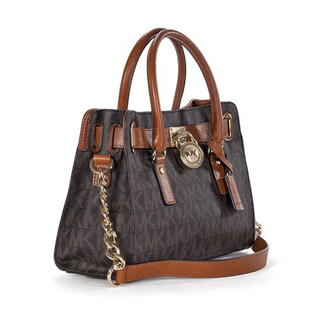 michael kors hamilton logo pvc satchel in brown|Michael Kors Hamilton Brown MK Signature PVC Satchel .